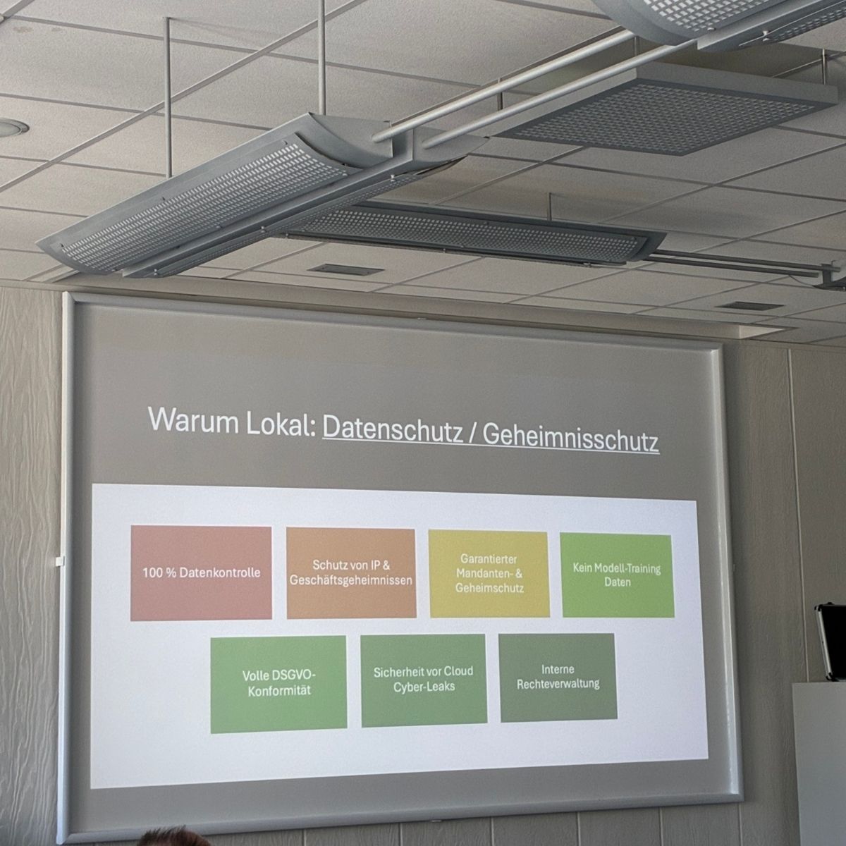 Slide on data protection and confidentiality for local AI